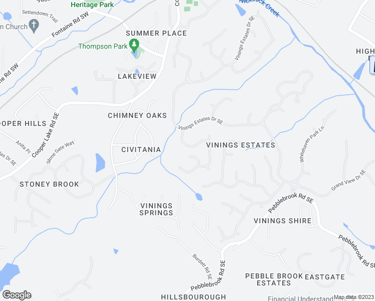 map of restaurants, bars, coffee shops, grocery stores, and more near 5201 Forest View Trail in Mableton