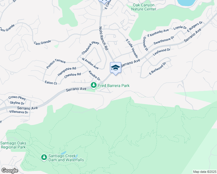 map of restaurants, bars, coffee shops, grocery stores, and more near 8527 Kendra Loop in Orange