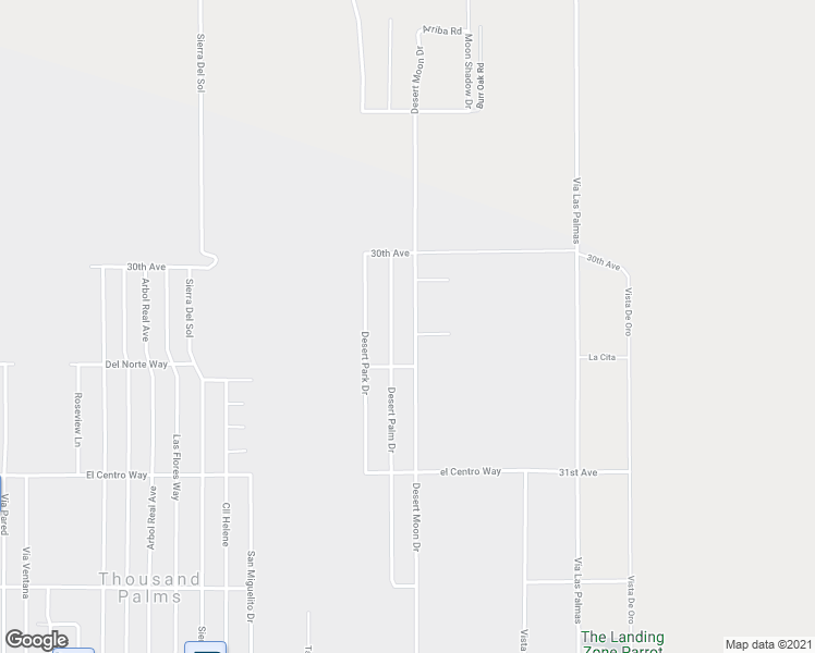 map of restaurants, bars, coffee shops, grocery stores, and more near 30319 Desert Moon Drive in Thousand Palms