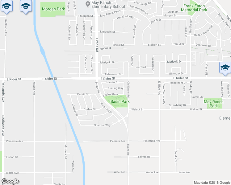 map of restaurants, bars, coffee shops, grocery stores, and more near 1126 Kestrel Gate in Perris