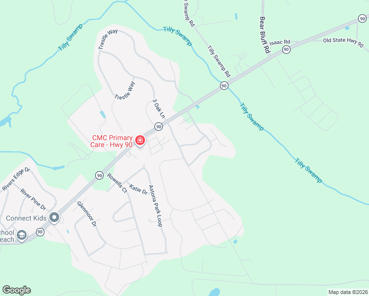 map of restaurants, bars, coffee shops, grocery stores, and more near 437 Black Cherry Way in Conway