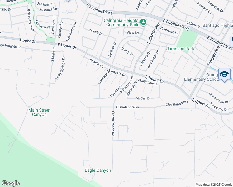 map of restaurants, bars, coffee shops, grocery stores, and more near 856 Payette Drive in Corona