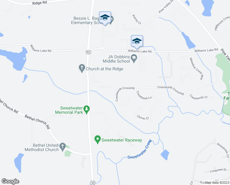 map of restaurants, bars, coffee shops, grocery stores, and more near 910 Crestworth Crossing in Powder Springs