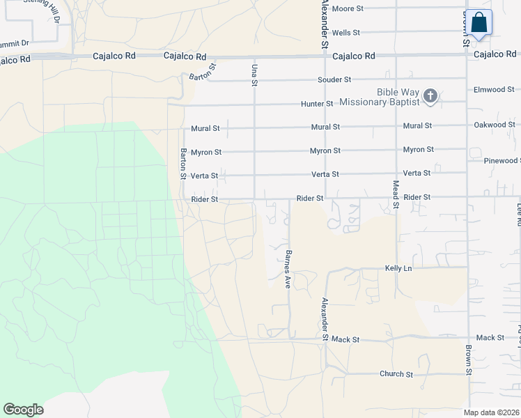map of restaurants, bars, coffee shops, grocery stores, and more near 20261 Rider Street in Perris