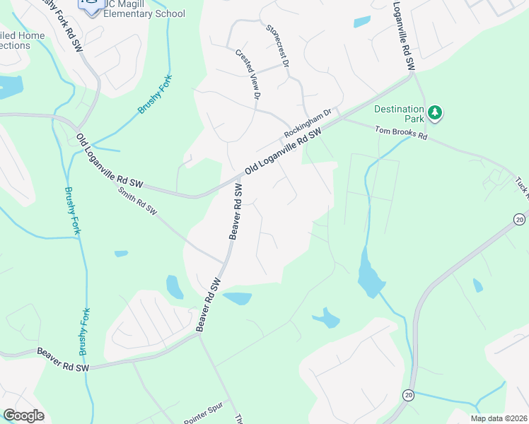map of restaurants, bars, coffee shops, grocery stores, and more near 4210 Willow Springs Drive in Loganville