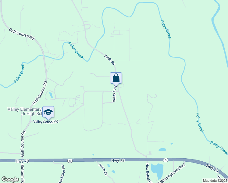 map of restaurants, bars, coffee shops, grocery stores, and more near 67 Valley Loop in Jasper