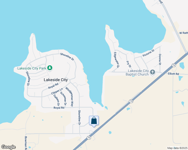 map of restaurants, bars, coffee shops, grocery stores, and more near 409 Shoreline Drive in Wichita Falls