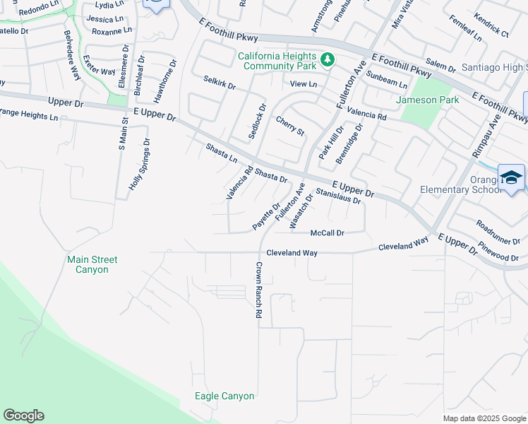 map of restaurants, bars, coffee shops, grocery stores, and more near 869 Payette Drive in Corona