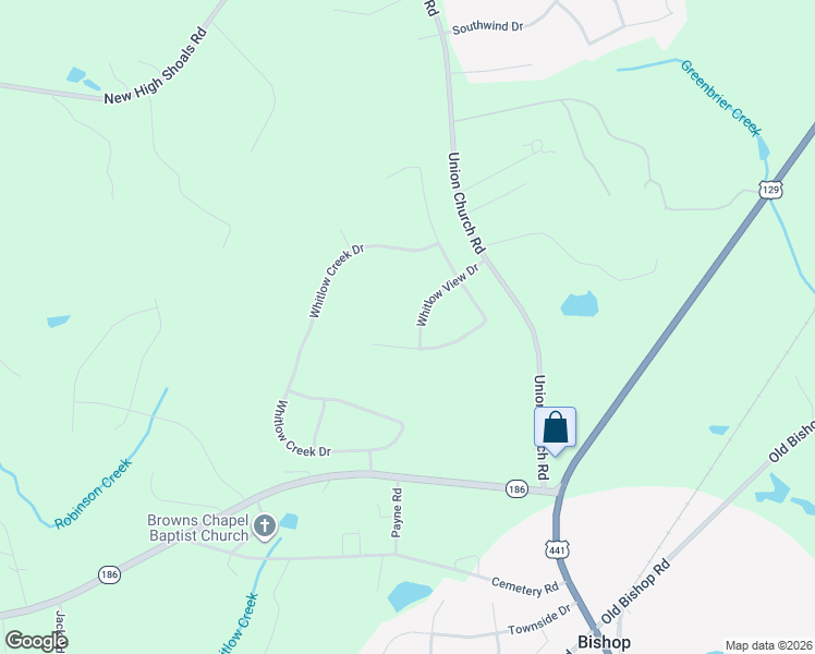 map of restaurants, bars, coffee shops, grocery stores, and more near 2206 Whitlow View Drive in Bishop