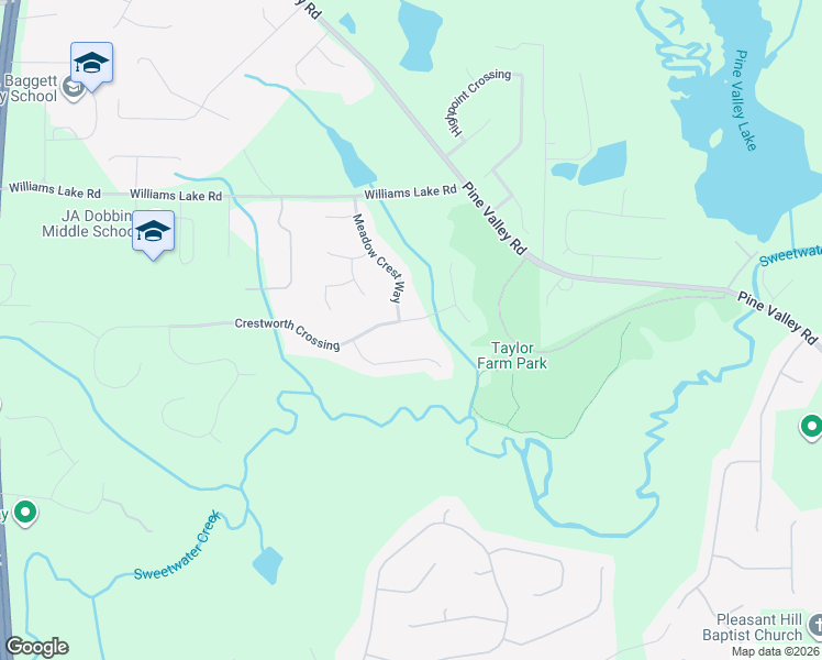 map of restaurants, bars, coffee shops, grocery stores, and more near 111 Crestworth Crossing in Powder Springs