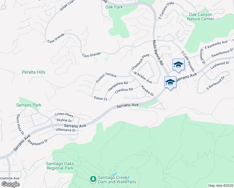 map of restaurants, bars, coffee shops, grocery stores, and more near 7980 Cheshire Road in Orange