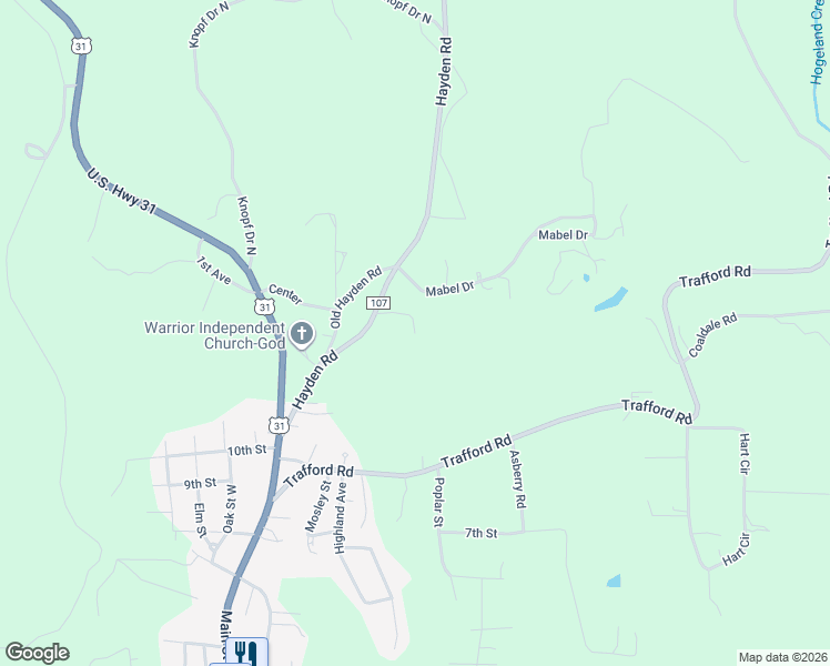 map of restaurants, bars, coffee shops, grocery stores, and more near 570 Centre Street in Warrior