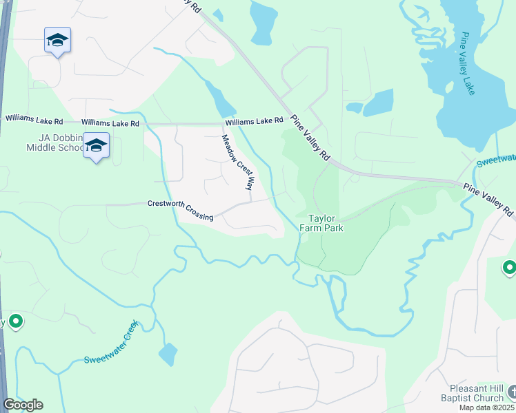 map of restaurants, bars, coffee shops, grocery stores, and more near 111 Crestworth Crossing in Powder Springs
