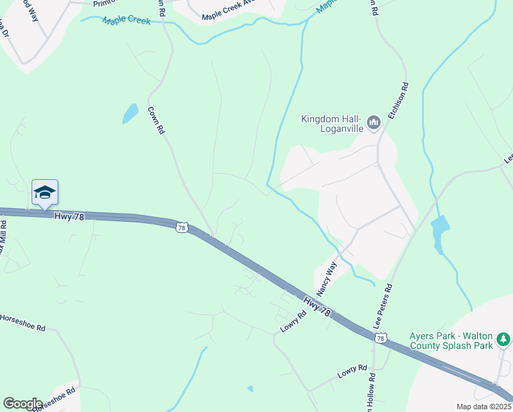 map of restaurants, bars, coffee shops, grocery stores, and more near 2080 Wood Valley Drive in Loganville