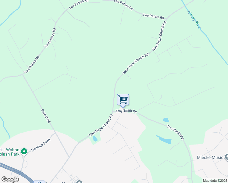 map of restaurants, bars, coffee shops, grocery stores, and more near 1449 New Hope Church Road in Monroe
