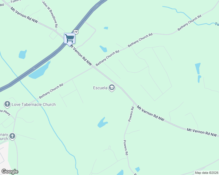 map of restaurants, bars, coffee shops, grocery stores, and more near 430 Mount Vernon Road Northwest in Monroe