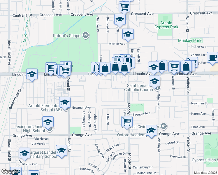 map of restaurants, bars, coffee shops, grocery stores, and more near 4835 Cobblestone Lane in Cypress