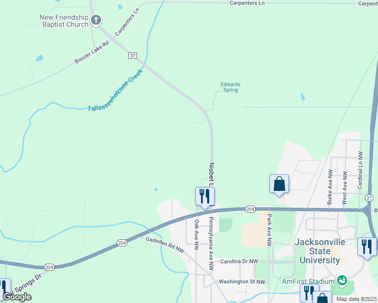 map of restaurants, bars, coffee shops, grocery stores, and more near 275 Nisbet Lake Road in Jacksonville