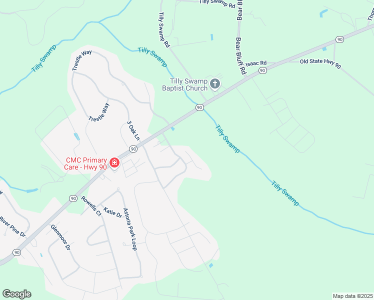 map of restaurants, bars, coffee shops, grocery stores, and more near 636 Belmont Drive in Conway