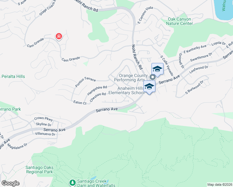 map of restaurants, bars, coffee shops, grocery stores, and more near 8236 Cheshire Road in Orange