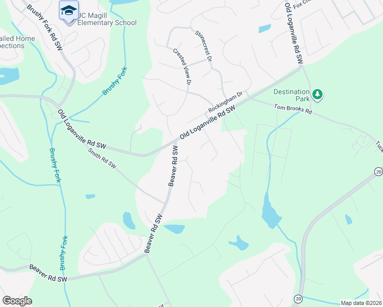 map of restaurants, bars, coffee shops, grocery stores, and more near 4210 Willow Springs Drive in Loganville