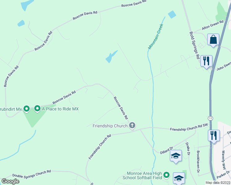 map of restaurants, bars, coffee shops, grocery stores, and more near 117 Meadow Wood Lane in Monroe