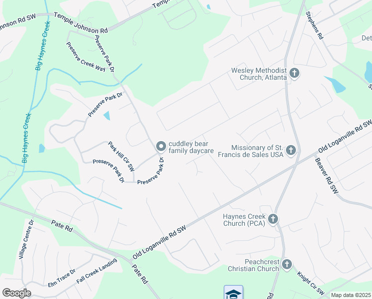 map of restaurants, bars, coffee shops, grocery stores, and more near 1811 Rose Garden Lane in Loganville