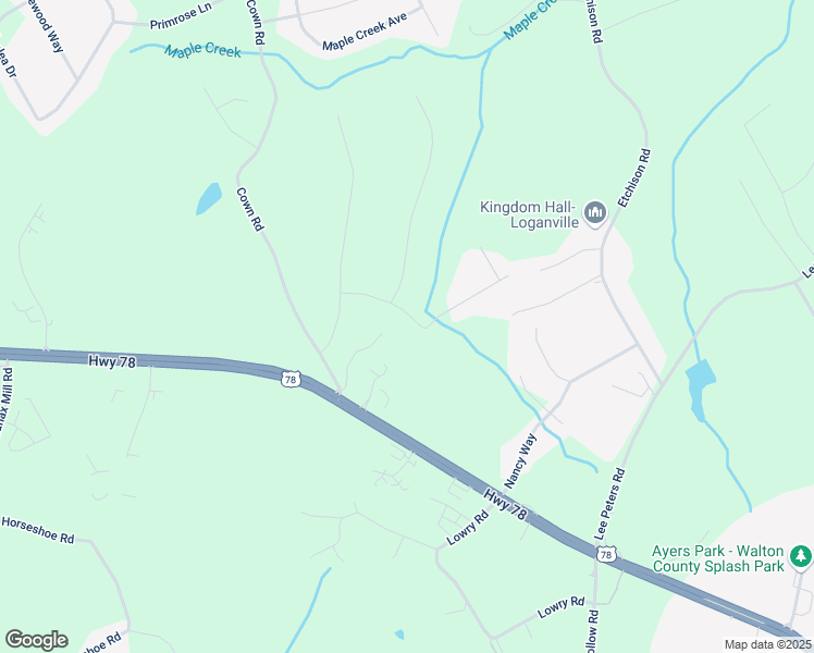 map of restaurants, bars, coffee shops, grocery stores, and more near 2070 Wood Valley Drive in Loganville