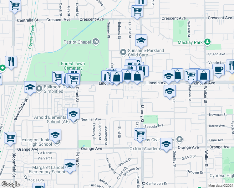 map of restaurants, bars, coffee shops, grocery stores, and more near 4812 Stonehenge Lane in Cypress