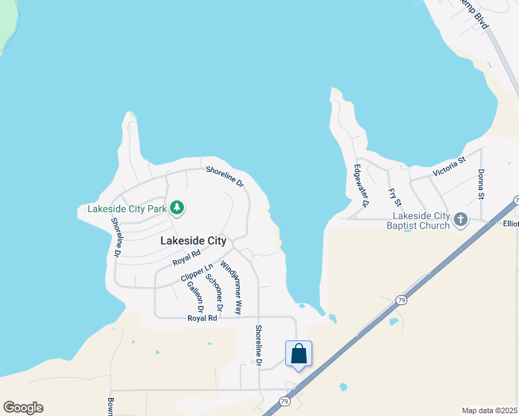 map of restaurants, bars, coffee shops, grocery stores, and more near 409 Shoreline Drive in Wichita Falls