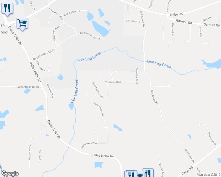 map of restaurants, bars, coffee shops, grocery stores, and more near 84 Conner Glenn Drive in Hiram