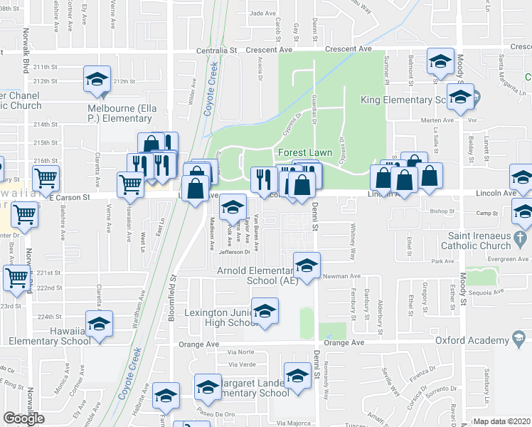 map of restaurants, bars, coffee shops, grocery stores, and more near 4304 Lincoln Plaza Way in Cypress