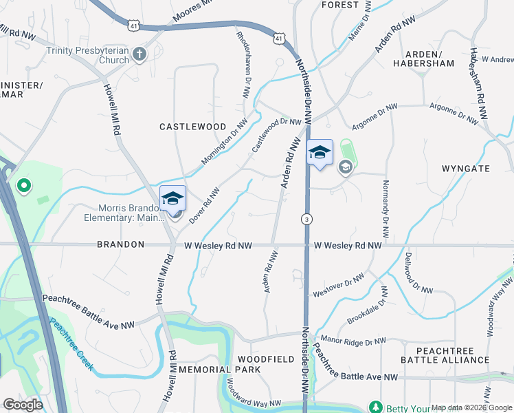 map of restaurants, bars, coffee shops, grocery stores, and more near 770 Arden Close Northwest in Atlanta