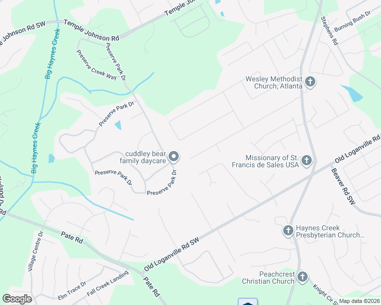 map of restaurants, bars, coffee shops, grocery stores, and more near 1861 Rose Garden Lane in Loganville