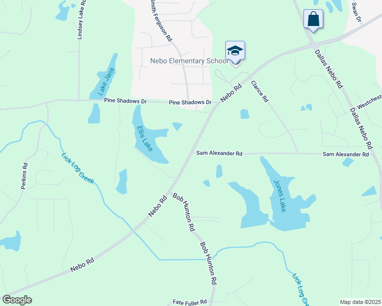 map of restaurants, bars, coffee shops, grocery stores, and more near 96 Sam Alexander Road in Douglasville