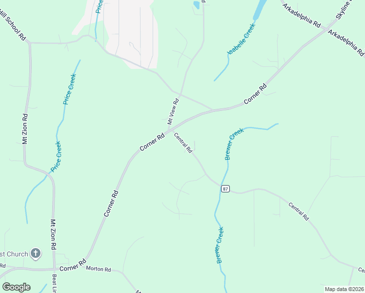 map of restaurants, bars, coffee shops, grocery stores, and more near 9582 Central Road in Warrior