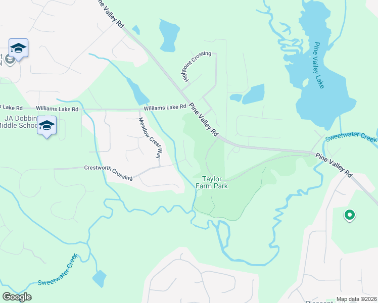 map of restaurants, bars, coffee shops, grocery stores, and more near 71 Crestworth Place in Powder Springs