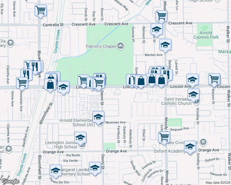 map of restaurants, bars, coffee shops, grocery stores, and more near 9016 Kimberly Lane in Cypress