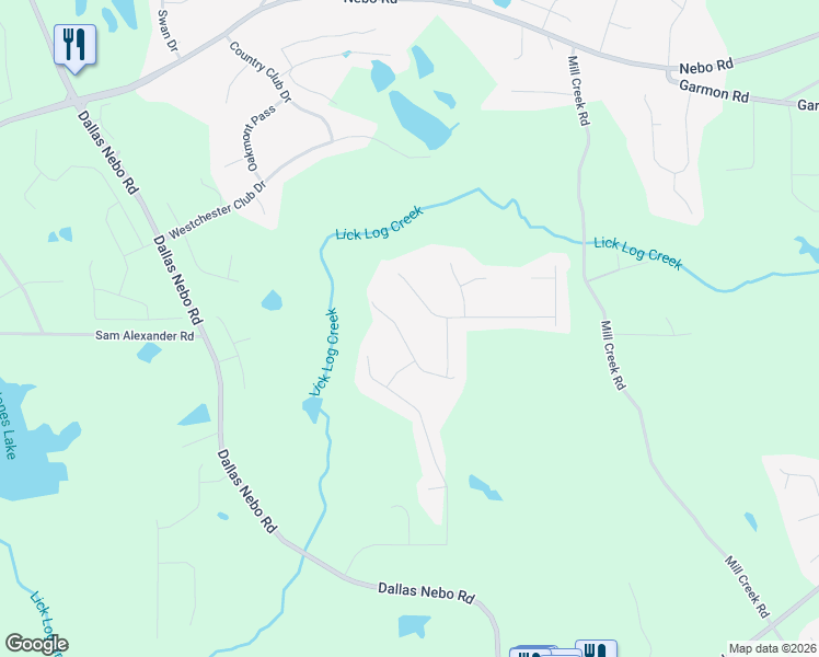 map of restaurants, bars, coffee shops, grocery stores, and more near 190 Glenn Eagles View in Hiram