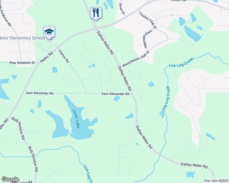 map of restaurants, bars, coffee shops, grocery stores, and more near 99 Silver Leaf Trace in Paulding County