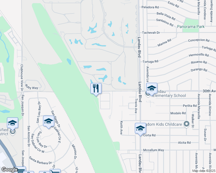 map of restaurants, bars, coffee shops, grocery stores, and more near 29869 West Laguna Drive in Cathedral City