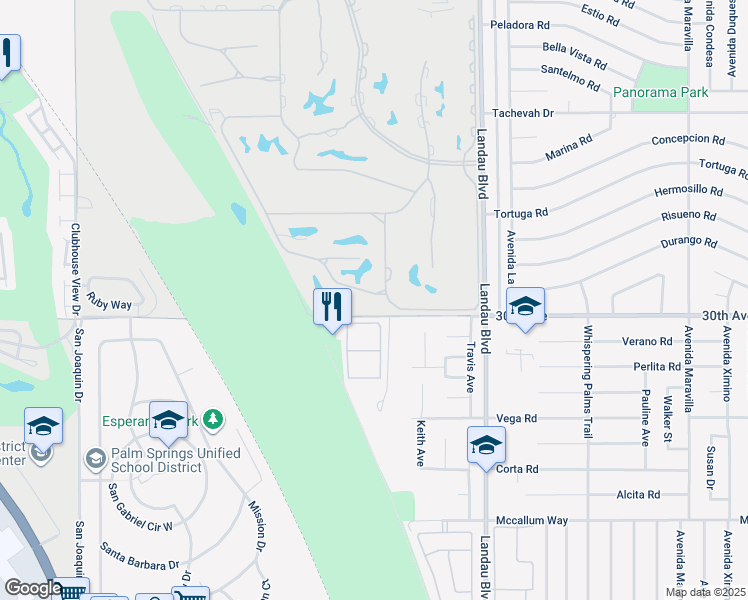 map of restaurants, bars, coffee shops, grocery stores, and more near 29869 West Laguna Drive in Cathedral City