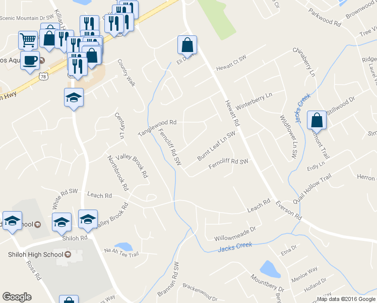 map of restaurants, bars, coffee shops, grocery stores, and more near 3888 Tree Bark Ln in Snellville