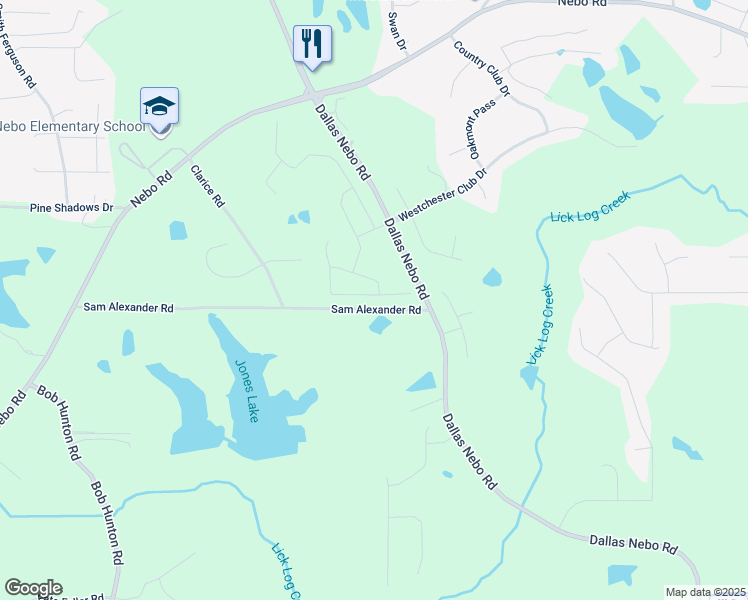 map of restaurants, bars, coffee shops, grocery stores, and more near 99 Silver Leaf Trace in Paulding County
