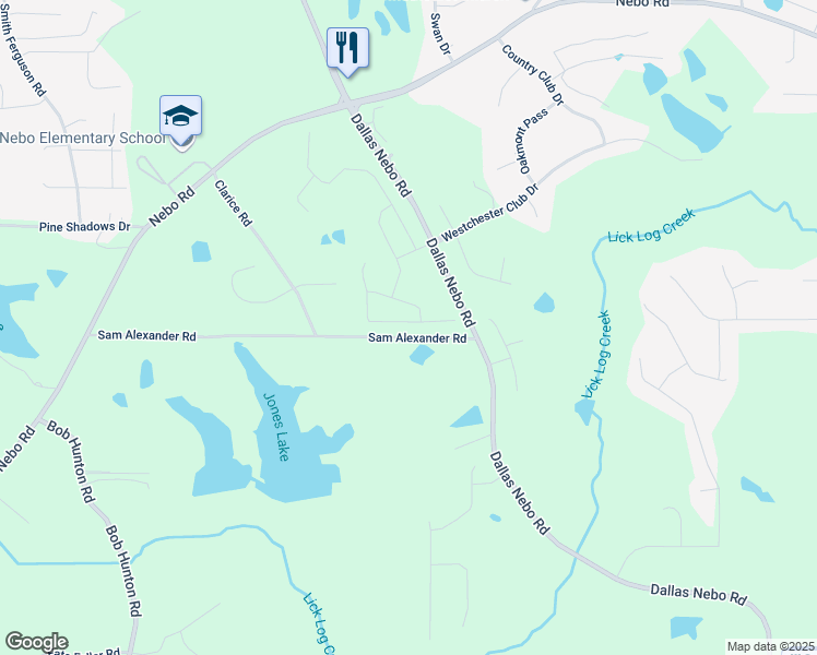 map of restaurants, bars, coffee shops, grocery stores, and more near 113 Silver Leaf Trace in Paulding County