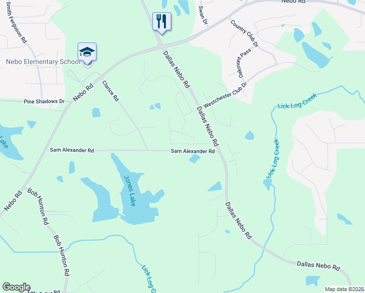 map of restaurants, bars, coffee shops, grocery stores, and more near 145 Silver Leaf Trace in Paulding County