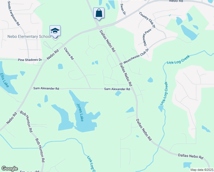 map of restaurants, bars, coffee shops, grocery stores, and more near Silver Leaf Court in Douglasville