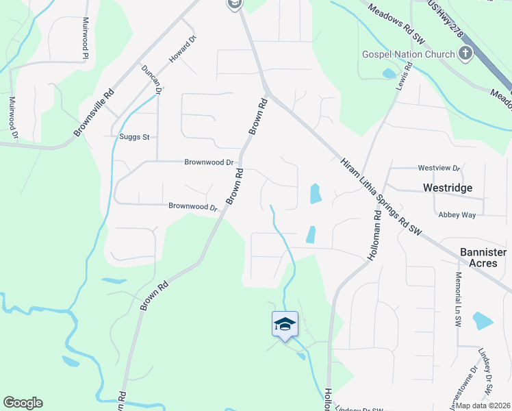 map of restaurants, bars, coffee shops, grocery stores, and more near 5047 Rosemeade Court in Powder Springs