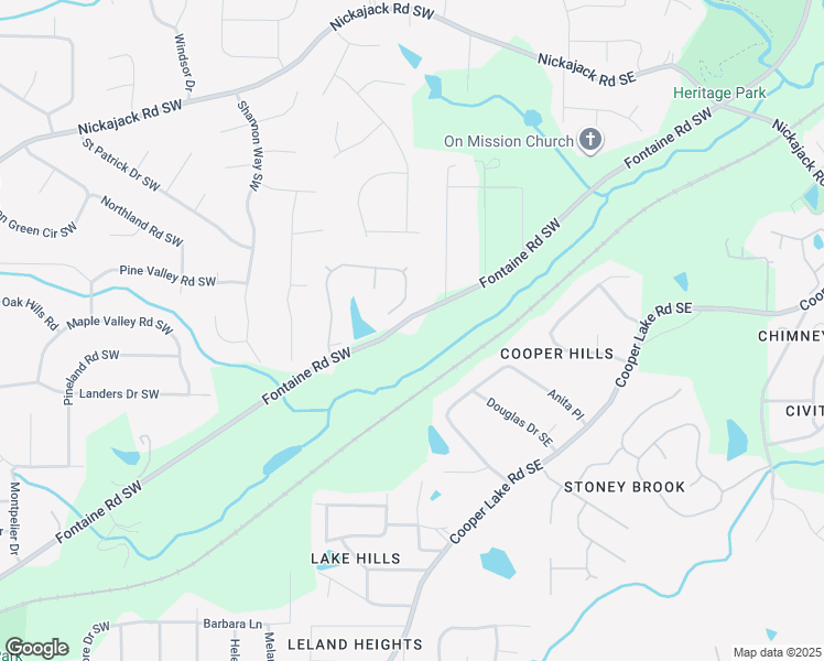 map of restaurants, bars, coffee shops, grocery stores, and more near 10 Fontaine Road Southwest in Mableton
