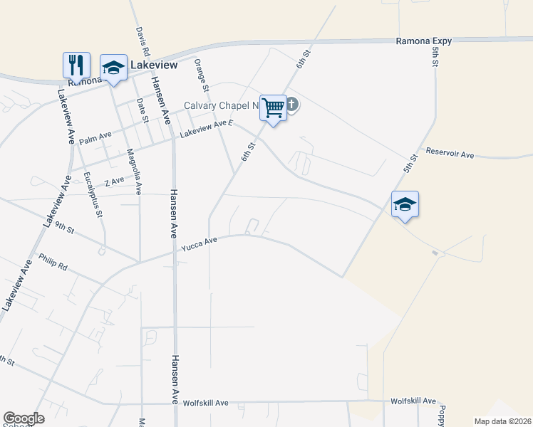 map of restaurants, bars, coffee shops, grocery stores, and more near 19955 Takajima Road in Lakeview